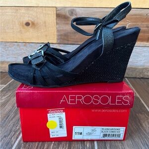 AEROSOLES Black Wedges for Stylish Occasions